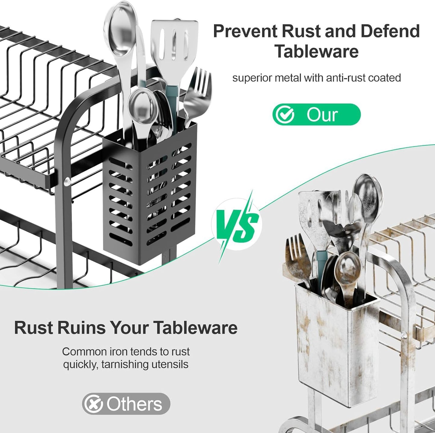 iSPECLE Large Capacity Rustproof Dish Drying Rack
