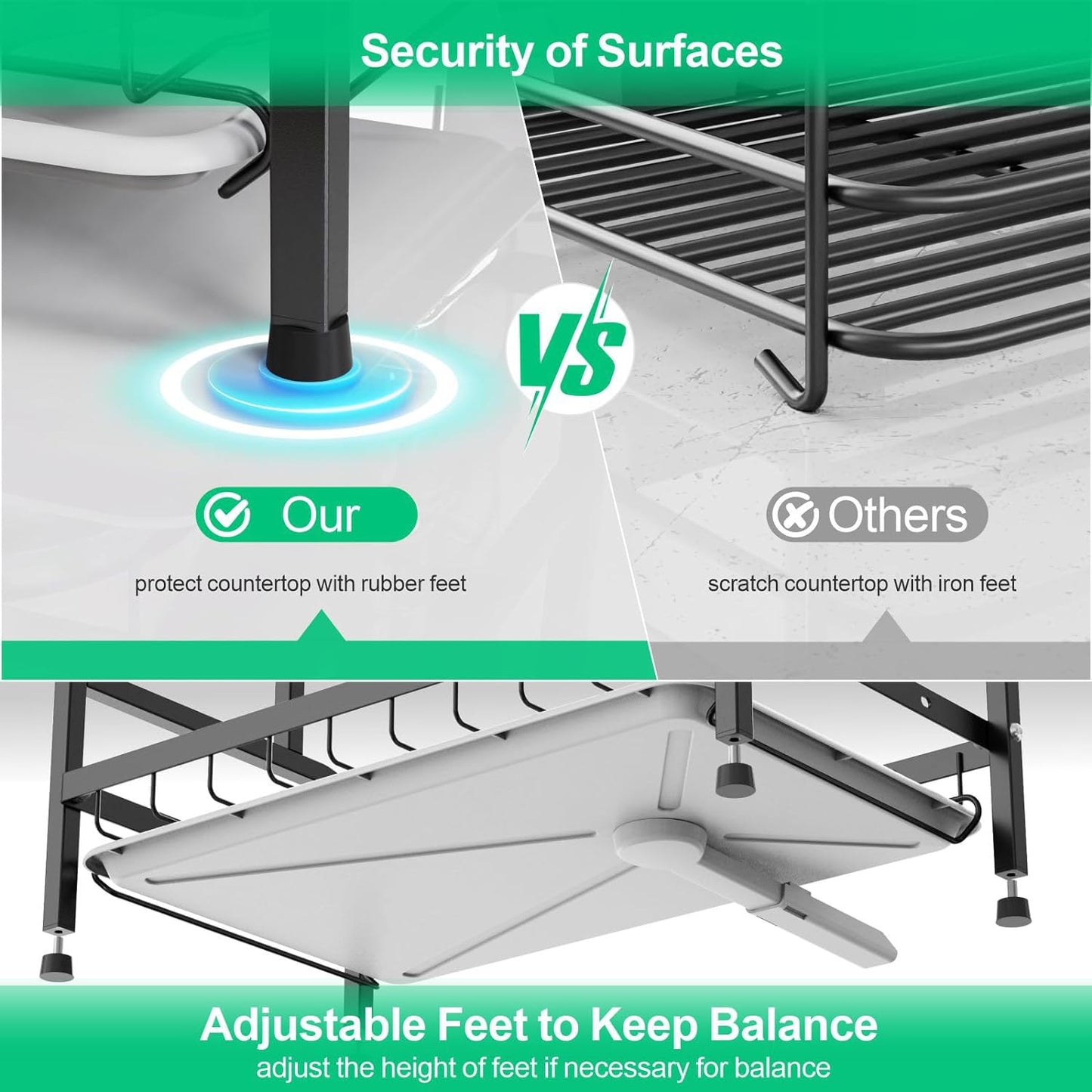 iSPECLE Large Capacity Rustproof Dish Drying Rack