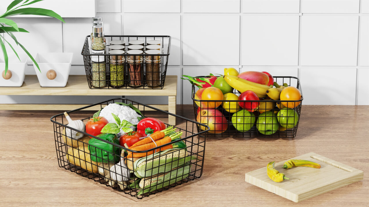 wire baskets for dining room